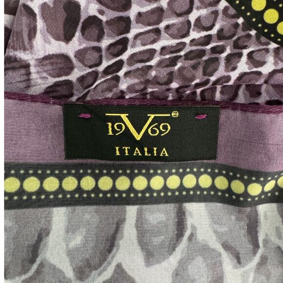 19v69 Italia extra large scarf wrap pareo sarong snake print purple 34 x 76" - Picture 6 of 7